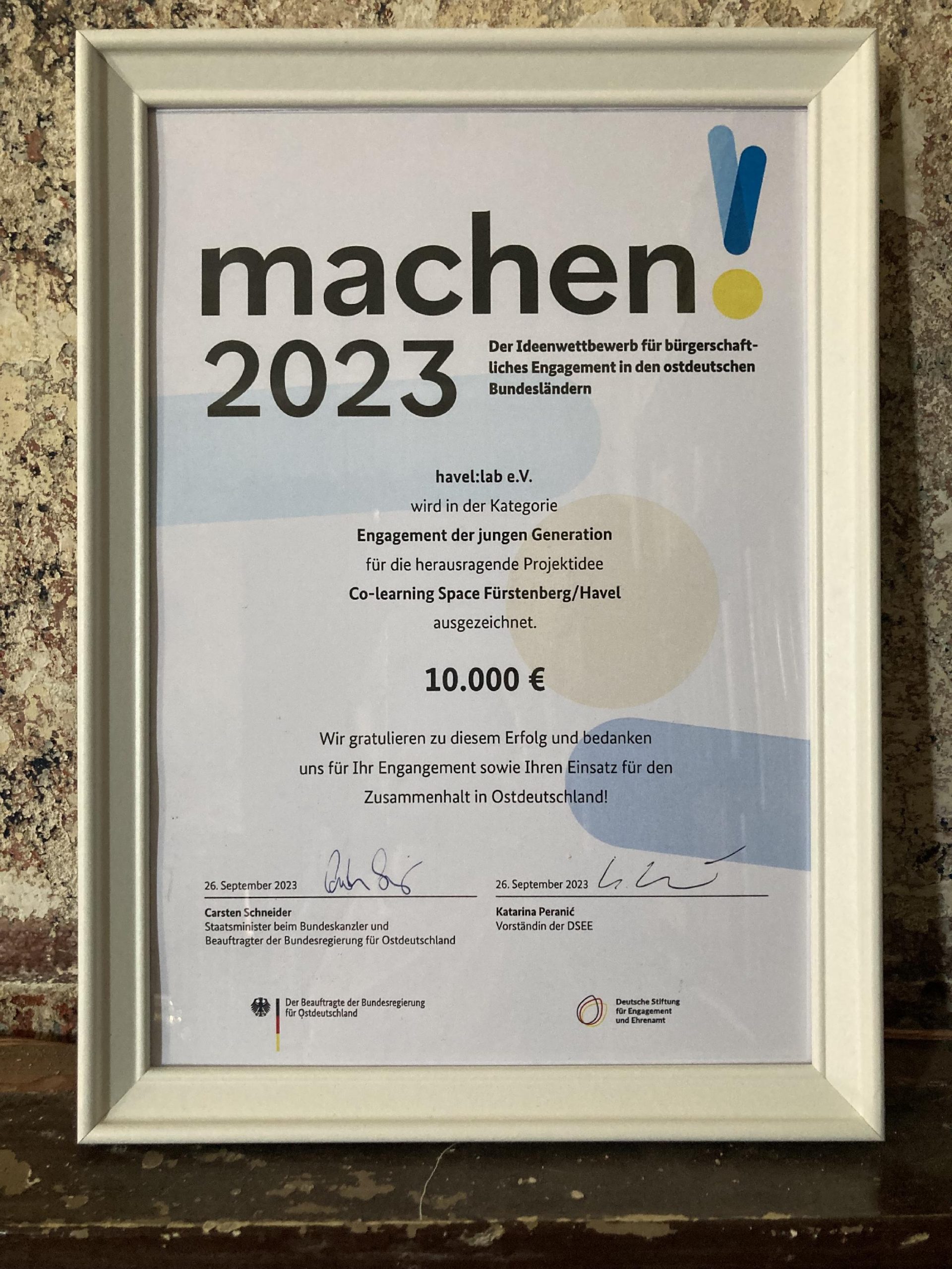 Read more about the article Einfach mal “machen!2023” – 1. Platz für den Verstehbahnhof